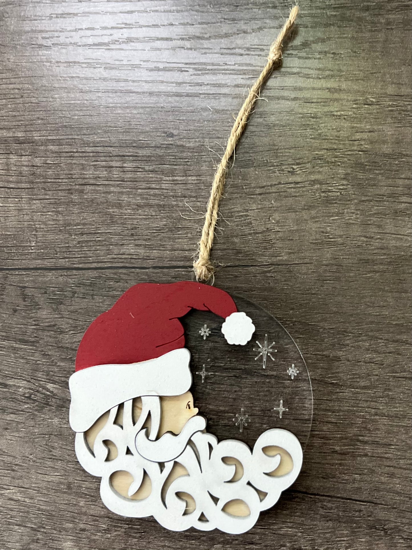 Rustic Santa Ornament