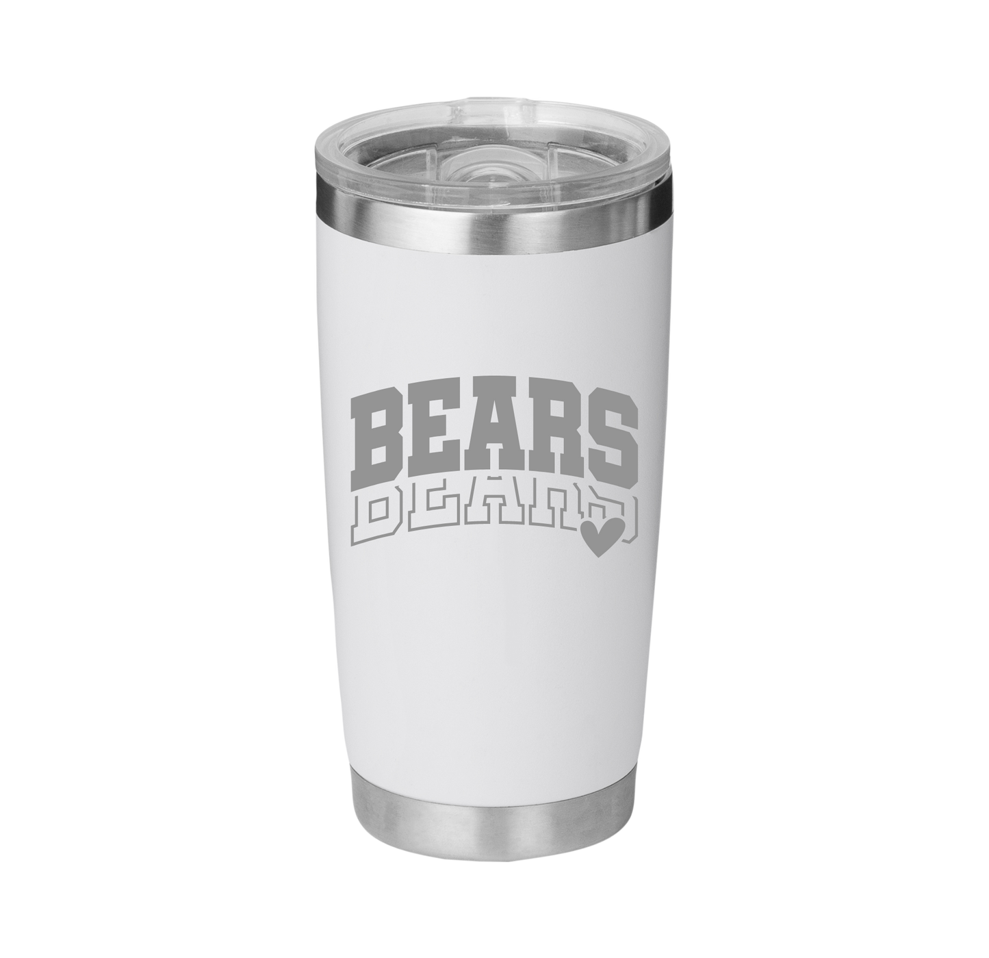 20 oz white tumbler with lid