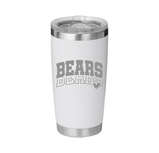 20 oz white tumbler with lid