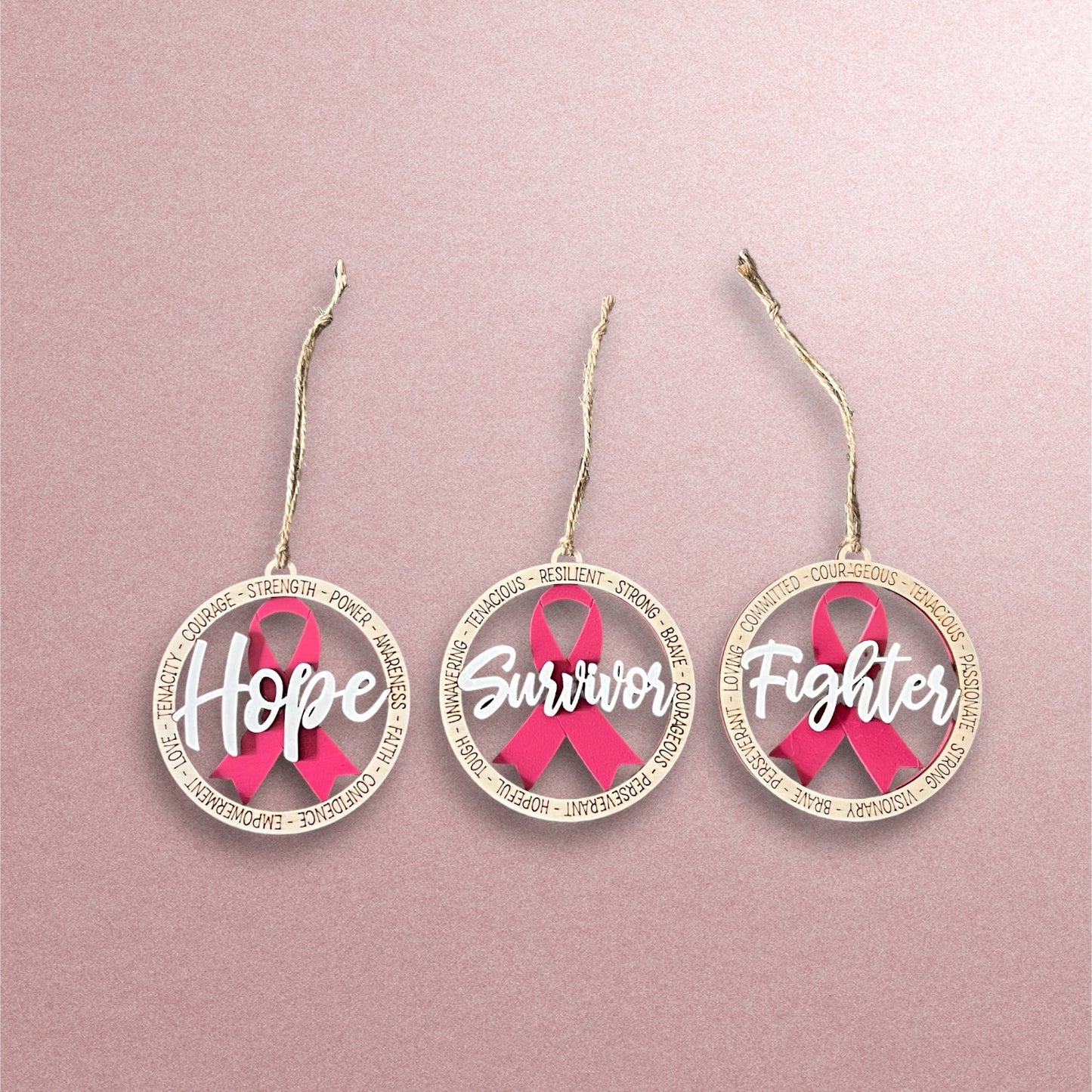 Breast cancer awareness ornaments