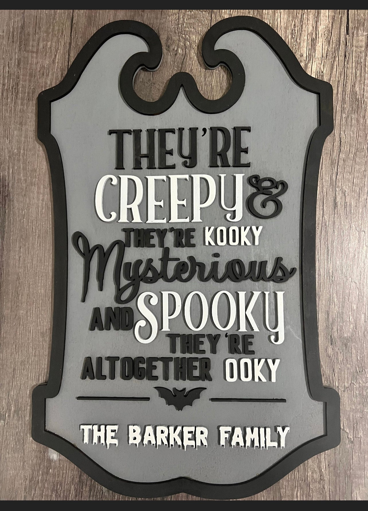 Customized Addams family sign