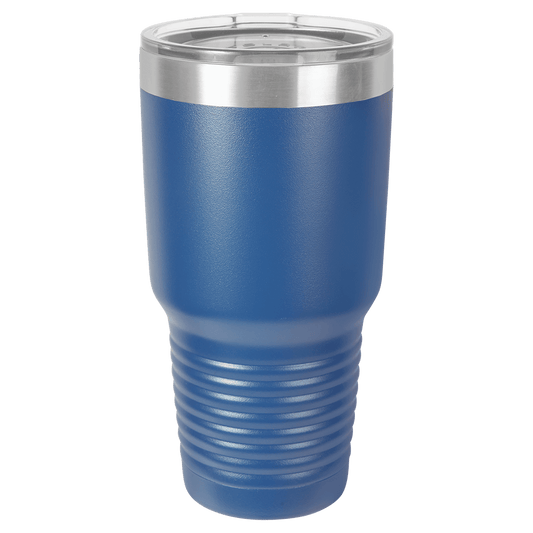 30 oz blue tumbler with lid