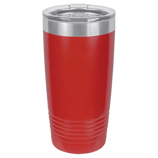 20 oz red tumbler with lid