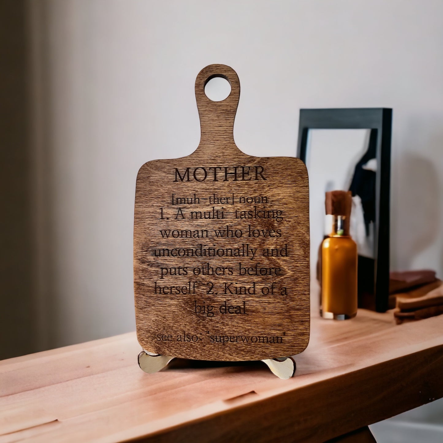 Mother definition cutting board sign