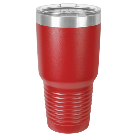 30 oz red tumbler with lid