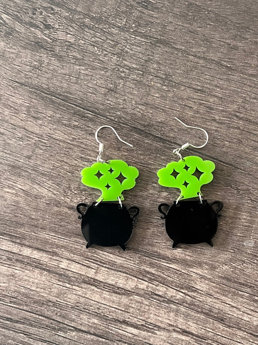 Witch cauldron earrings