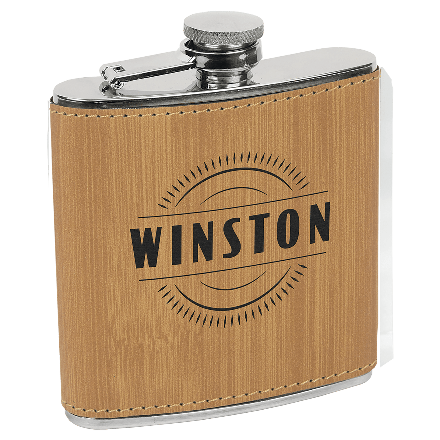 6 oz leather flask