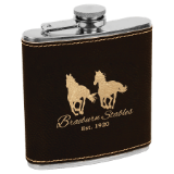 6 oz leather flask