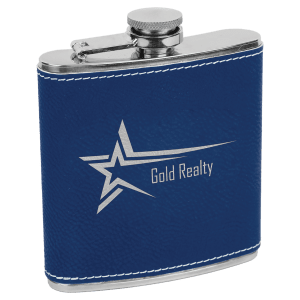 6 oz leather flask