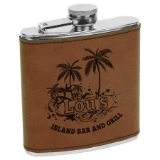 6 oz leather flask