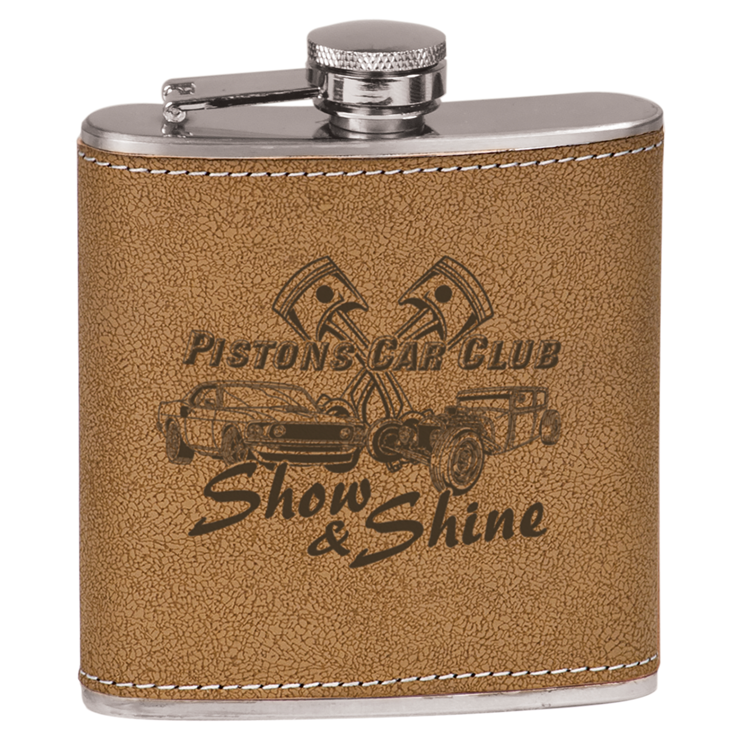 6 oz leather flask