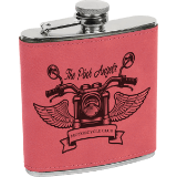 6 oz leather flask