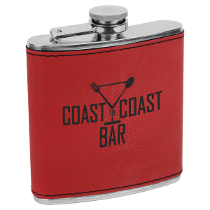 6 oz leather flask