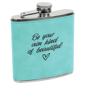 6 oz leather flask