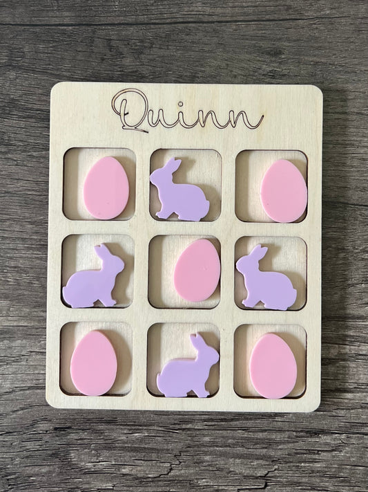 Personalized Easter Tic Tac Toe Board