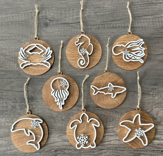 Sea Life Solid Back Ornaments