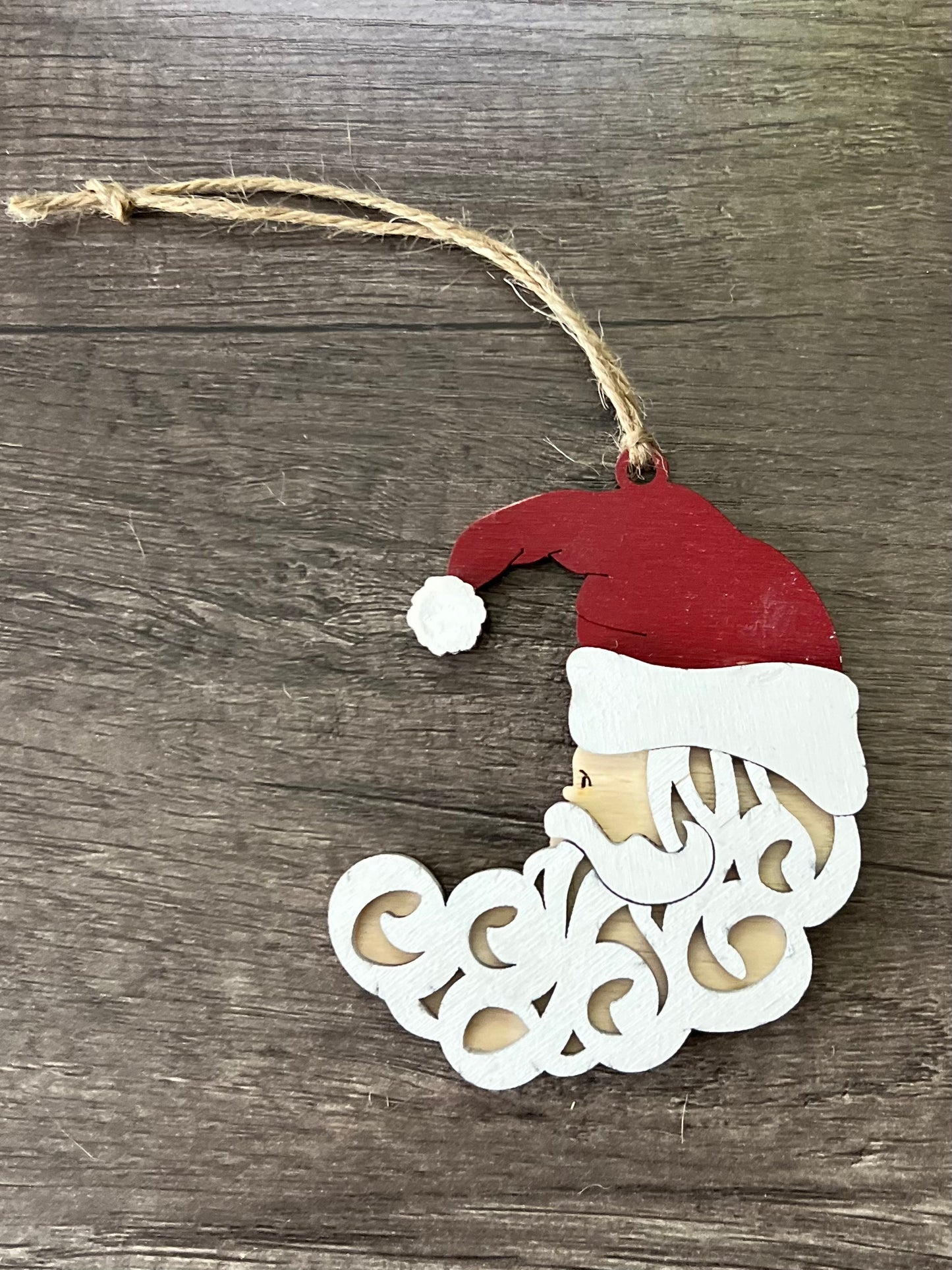 Rustic Santa Ornament